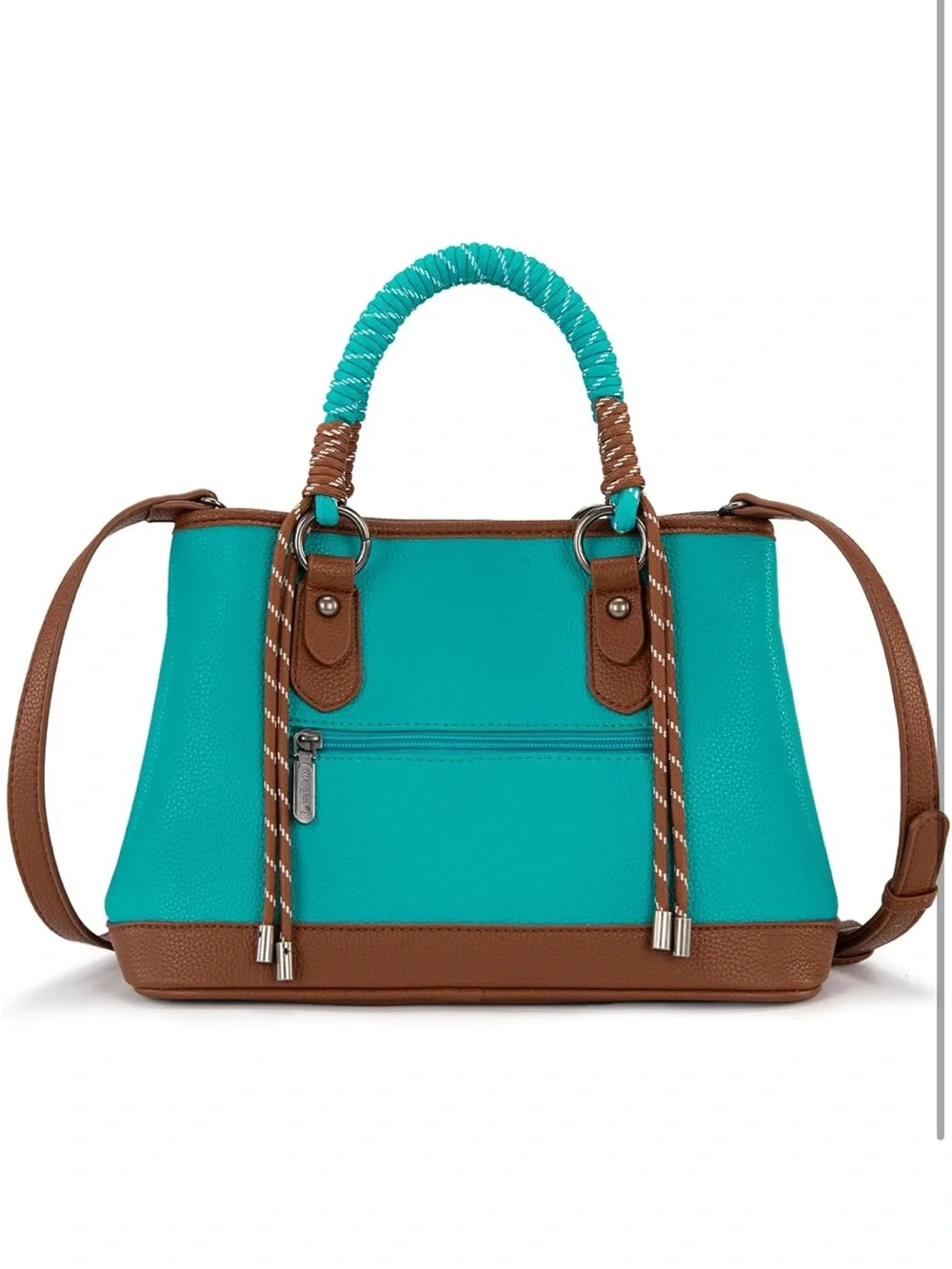 Wrangler Teal and Brown Satchel Bag